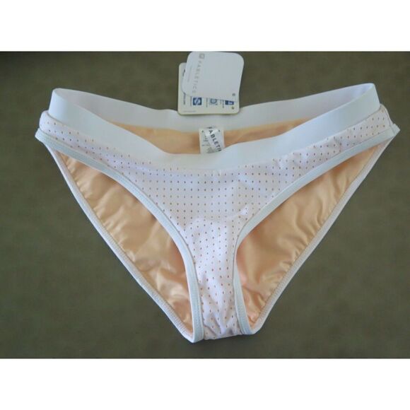 Fabletics Size S White Valentina Bikini Bottom Swimsuit Perforated Lined - Picture 1 of 7